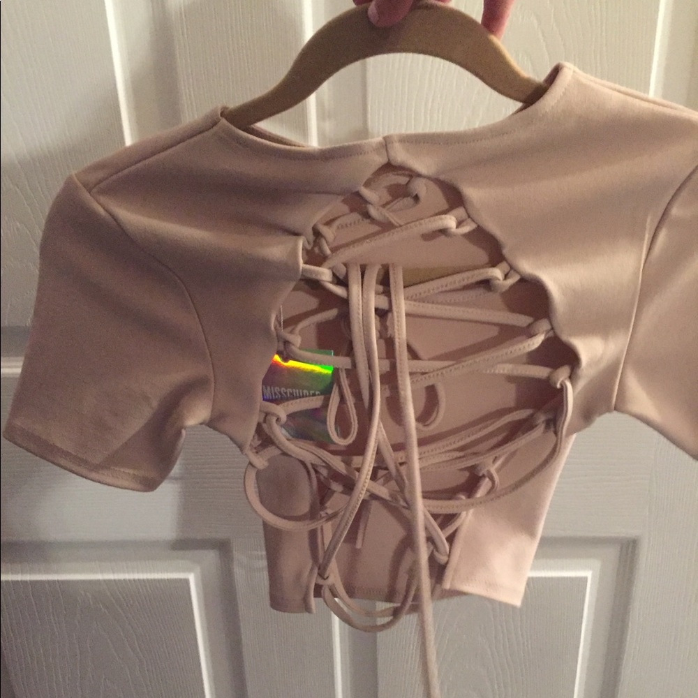 Back lace up crop top